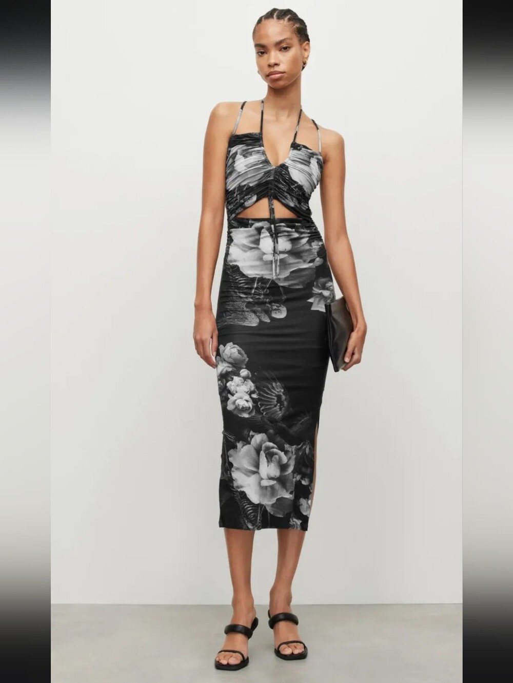 All Saints Amaya Valley Cut-Out Halter Midi, BNWT, Size L